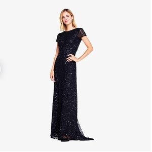 Adrianna Papell black sequin gown